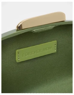 Forever New Peyton Oval Hardcase Clutch in Green