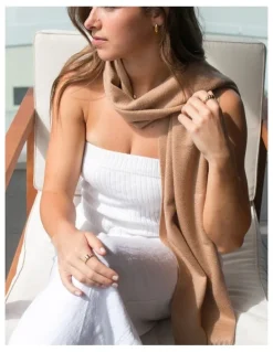 Heirloom Cashmere Cashmere Woven Scarf in Camel