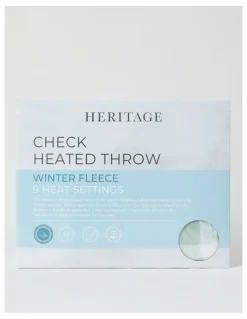 Heritage Heated Throw in Sage Check