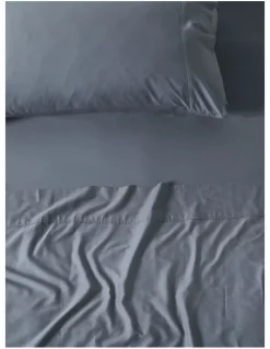 Linen House Nara Bamboo Cotton 400TC Sheet Set in Bluestone