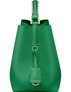 MAISON de SABRÉ The Mini Leather Bucket Bag in Emerald Lily