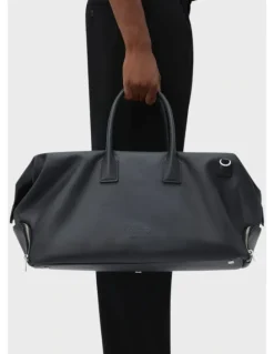 Oroton Voyager Coated Nylon Weekender in Black