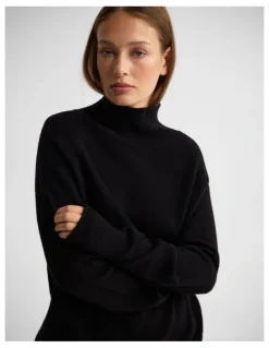 Oxford Arabella Wool Blend Knit in Jet Black