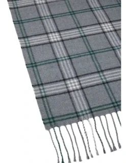 Oxford Beau Wool Check Scarf in Grey