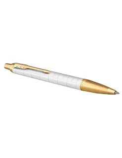 Parker IM Premium Trim Ballpoint Pen in Pearl/Gold