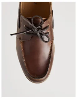 Regatta Harbor Leather Boat Shoe in Light Tan