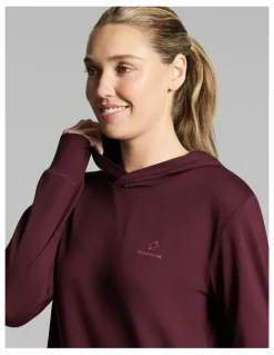 Rockwear Activate Brushed Hooded Long Sleeve Cherry Cola