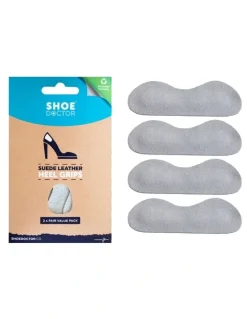 Shoe Doctor Suede Leather Heel Grips 2 Pair Pack in Grey