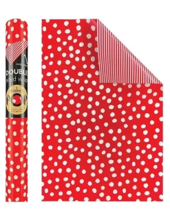 Simson White Dotty Pattern on Red Roll Wrap