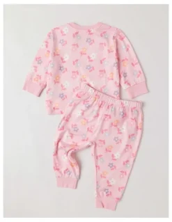 Sprout Cosy Knit Floral Pyjamas in Blush