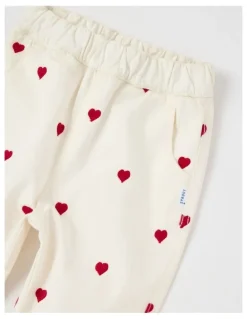 Sprout Heart Twill Pants in Bone