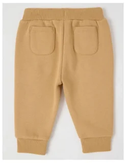 Sprout Knit Pin Tuck Trackpants in Tan