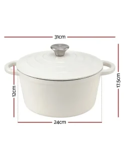 5 Star Chef 5-Star Chef 3.8L Enameled Cast Iron Dutch Oven Pot with Lid for Sourdough Bread Baking