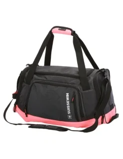 Suissewin Swiss Waterproof Duffel Weekender Gym Travel Bag Grey/Orange