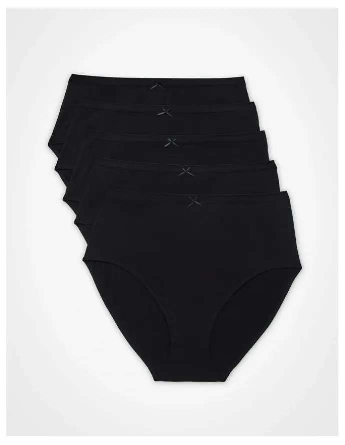 Taking Shape 5 Pack Cotton Solid Briefs Black