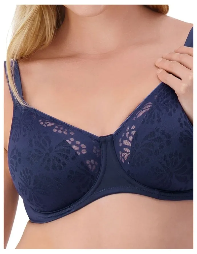 Triumph Lacy Minimiser Bra in True Navy