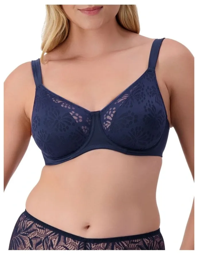 Triumph Lacy Minimiser Bra in True Navy