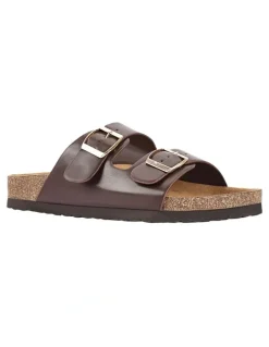 Verali Xylo Footbed Slides in Chocolate Brown