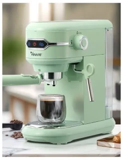 Vevare Vevare Espresso Coffee Machine Latter Cappuccino Maker 19 Bar Milk Frother Mint