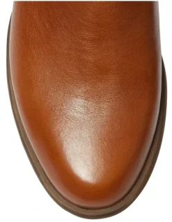 Wide Steps Lorenzo Leather Boots in Mid Brown
