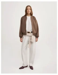 Witchery Felted Zip Bomber Jacket in Mousse