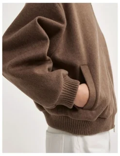 Witchery Felted Zip Bomber Jacket in Mousse