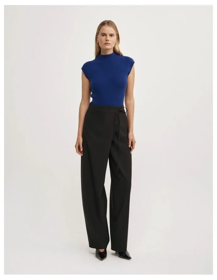 Witchery High Neck Knit T-shirt in Royal Blue